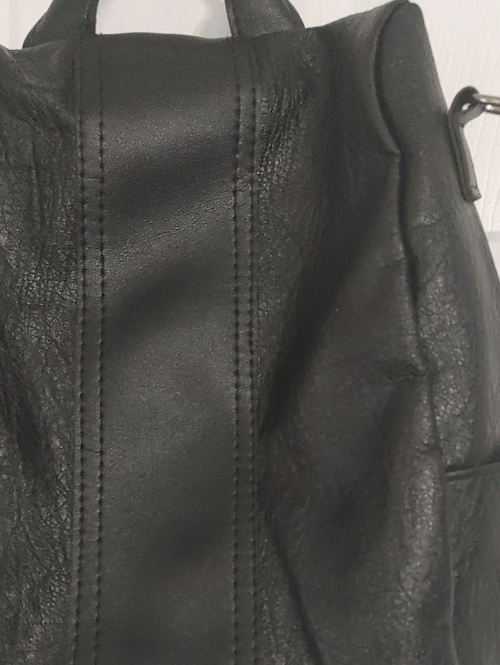 Black Faux Leather Backpack